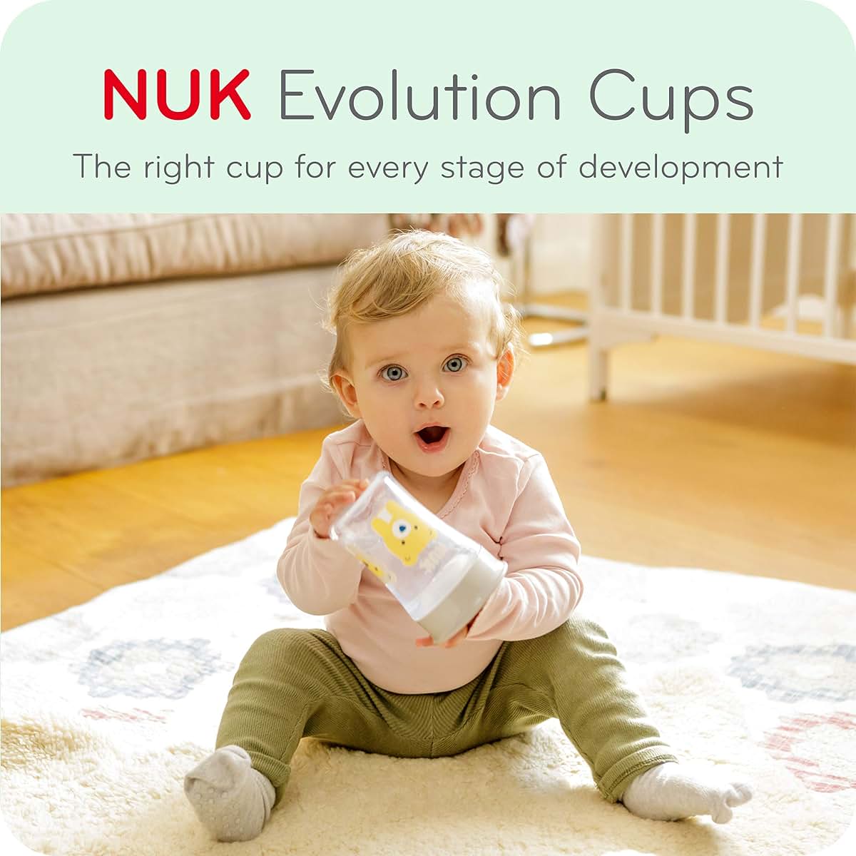 NUK Evolution Straw Cup, Blue 8 Ounce (Pack of 2)