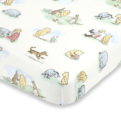 Disney Classic Pooh Storybook 6 Piece Crib Bedding Set with Comforter and Blanket