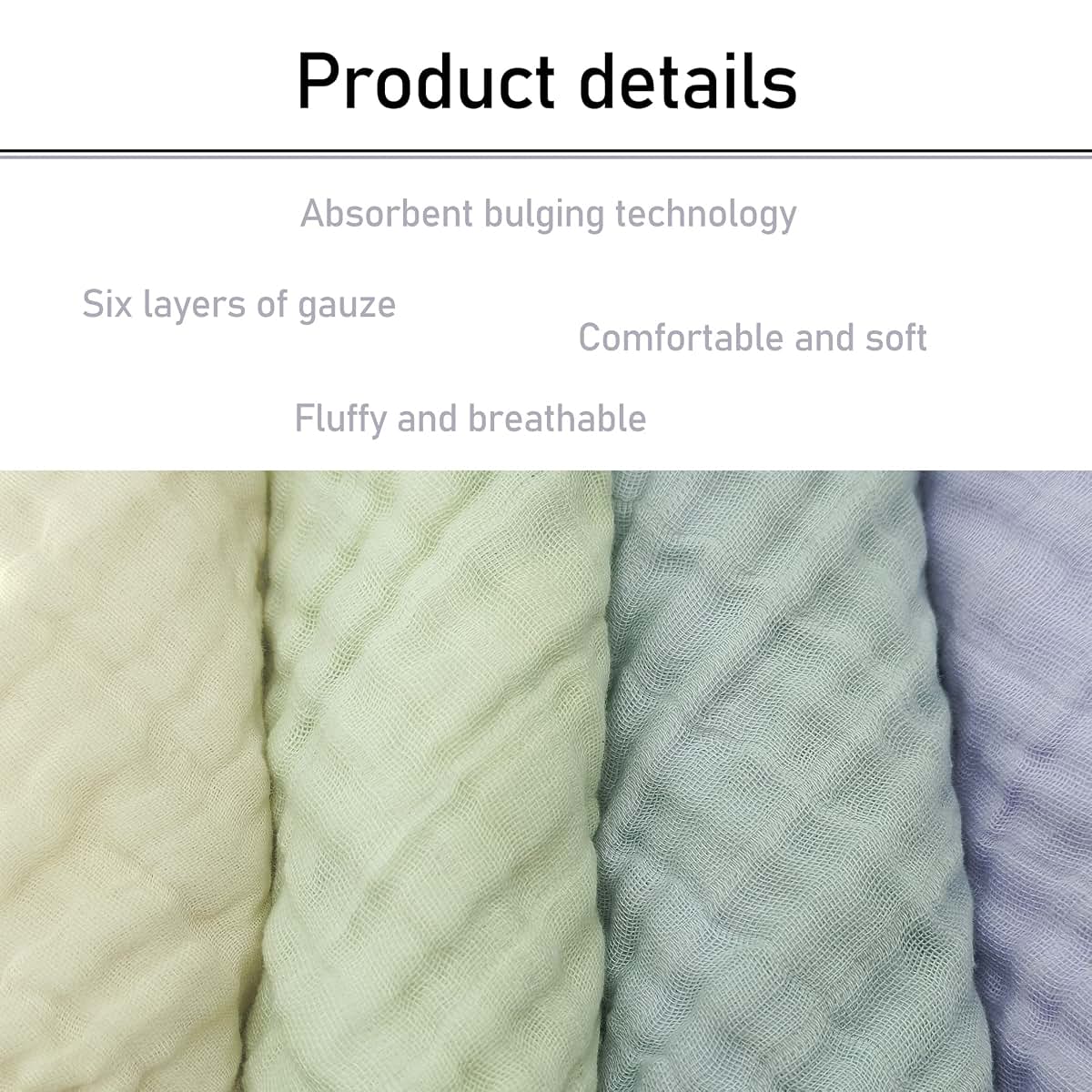 Babyhood Muslin Washcloth And Towel 5-Pack (photo 3)