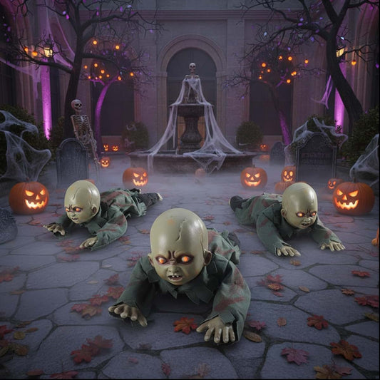 AW 3Pack Halloween Animated Decoration Crawling Baby Zombie Sensor