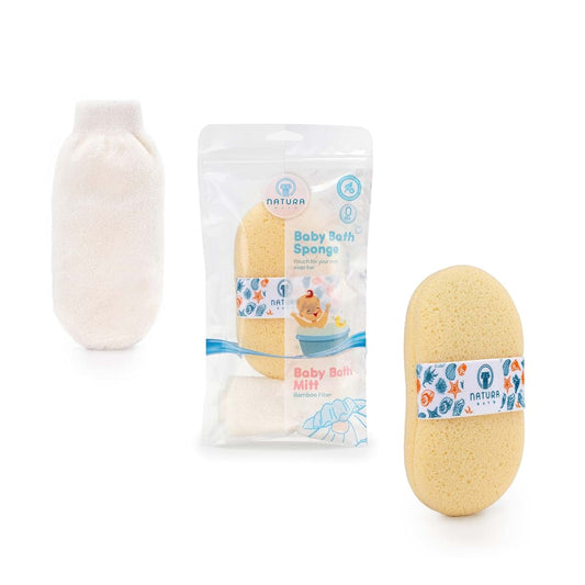 Natura Bath Baby Sponge And Wash Cloth Set