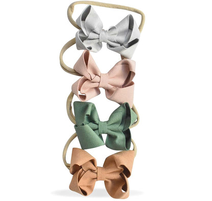 California Tot Bow Soft Stretchy Nylon Headband Set