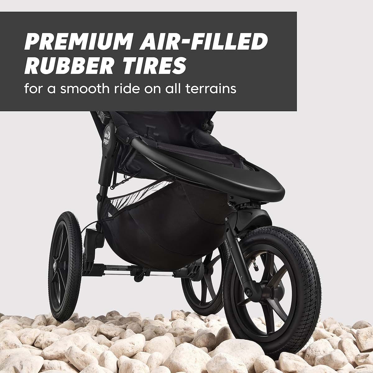 Baby Jogger Summit X3 3-Wheel Jogging Stroller with Hand Brake and One-Hand Fold, Midnight Black