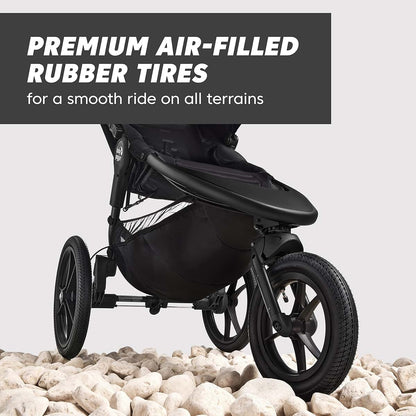 Baby Jogger Summit X3 3-Wheel Jogging Stroller with Hand Brake and One-Hand Fold, Midnight Black