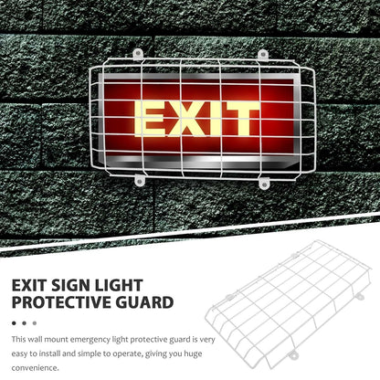 OSALADI Wall Mount Emergency Light Wire Guard Protective Cover Iron 16.14 x 10.03 x 1.18 In