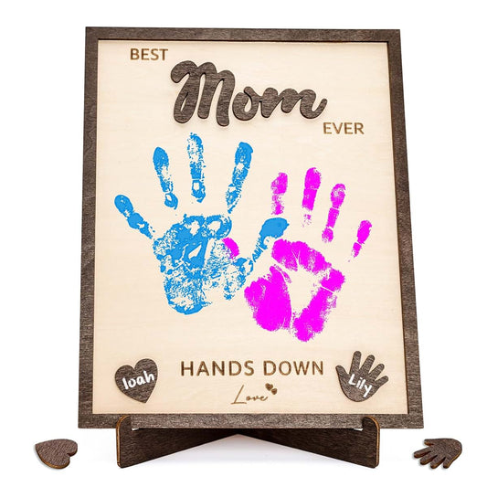NELXI Handprint Kit for Kids and Mom, DIY Christmas 2026 Craft with Handprint Keepsake Frame for Family, Christmas