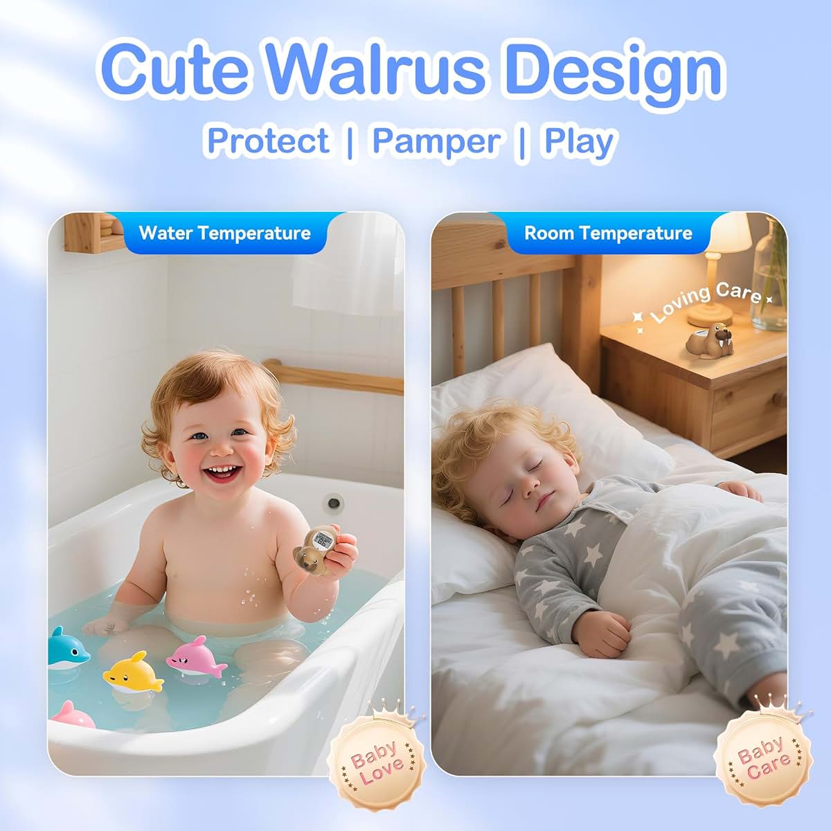 Doli Yearning Baby Bath Thermometer with LCD Display and Safety Light