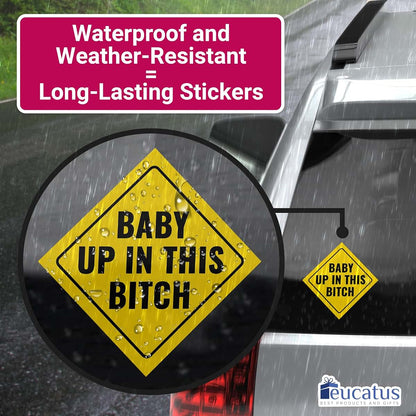 BabyOneStop Funny Baby Car Bumper Decal 4.5x4.5 Inch Diamond Vinyl