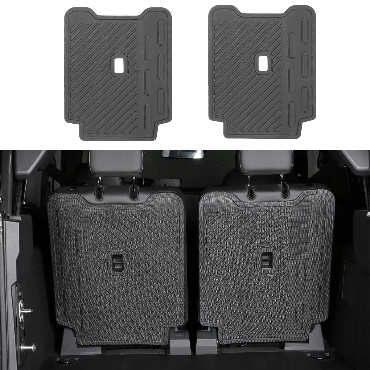 EVGoXMods Rear Seat Backrest Mat for Ford Bronco 2-Door 2021-2026, TPE, Hook-and-Loop Fit, Washable