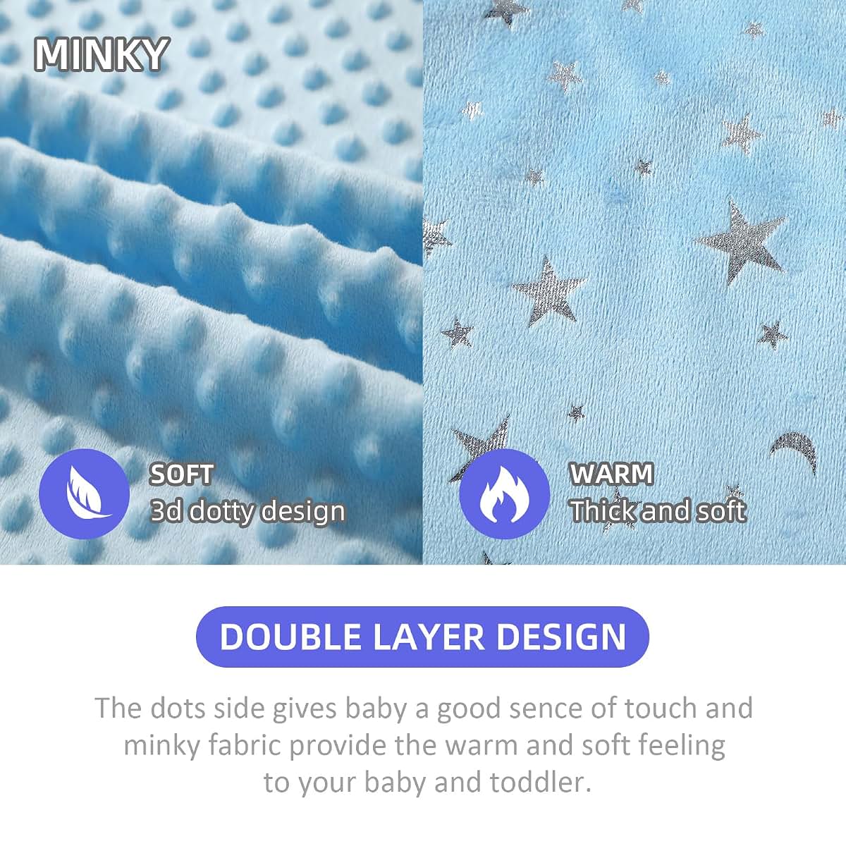 iEvolve Mini Minky Receiving Blanket for Nursery and Cuddling