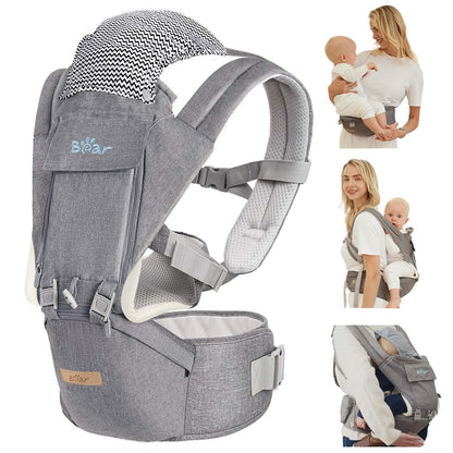 Bear 6-in-1 Baby Carrier With Hip Seat For Newborn To Toddler