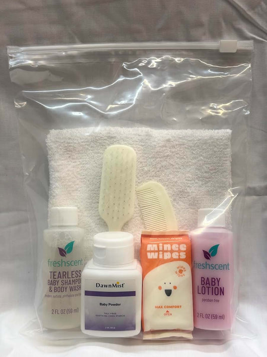 Custom Hygiene Kits Bulk Infant Hygiene Kits – 24 Count Case | Baby Care Essentials with Tear-Free Shampoo, Lotion