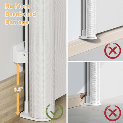 Libodun Retractable Baby Gate, 55 Inch Wide Mesh Gate