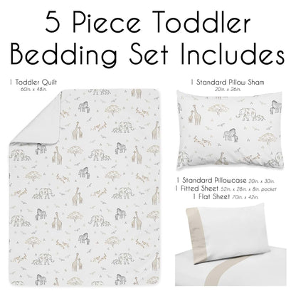 Sweet Jojo Designs Jungle Safari Toddler Bedding Set, 5-Piece
