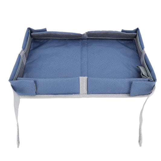 SIXRUN Kids Airplane Travel Tray Cover, Folding Table Toy Organizer Bag, Stone Blue, Polyester Fiber, Multifunctional