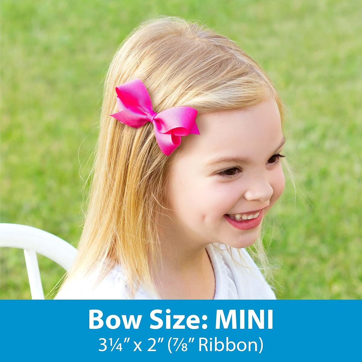 Wee Ones Girls' Mini Grosgrain Bowtie with Knot Wrap and Stream Tails, 8" Streamer, Light Pink