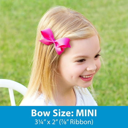 Wee Ones Girls' Mini Grosgrain Bowtie with Knot Wrap and Stream Tails, 8" Streamer, Light Pink