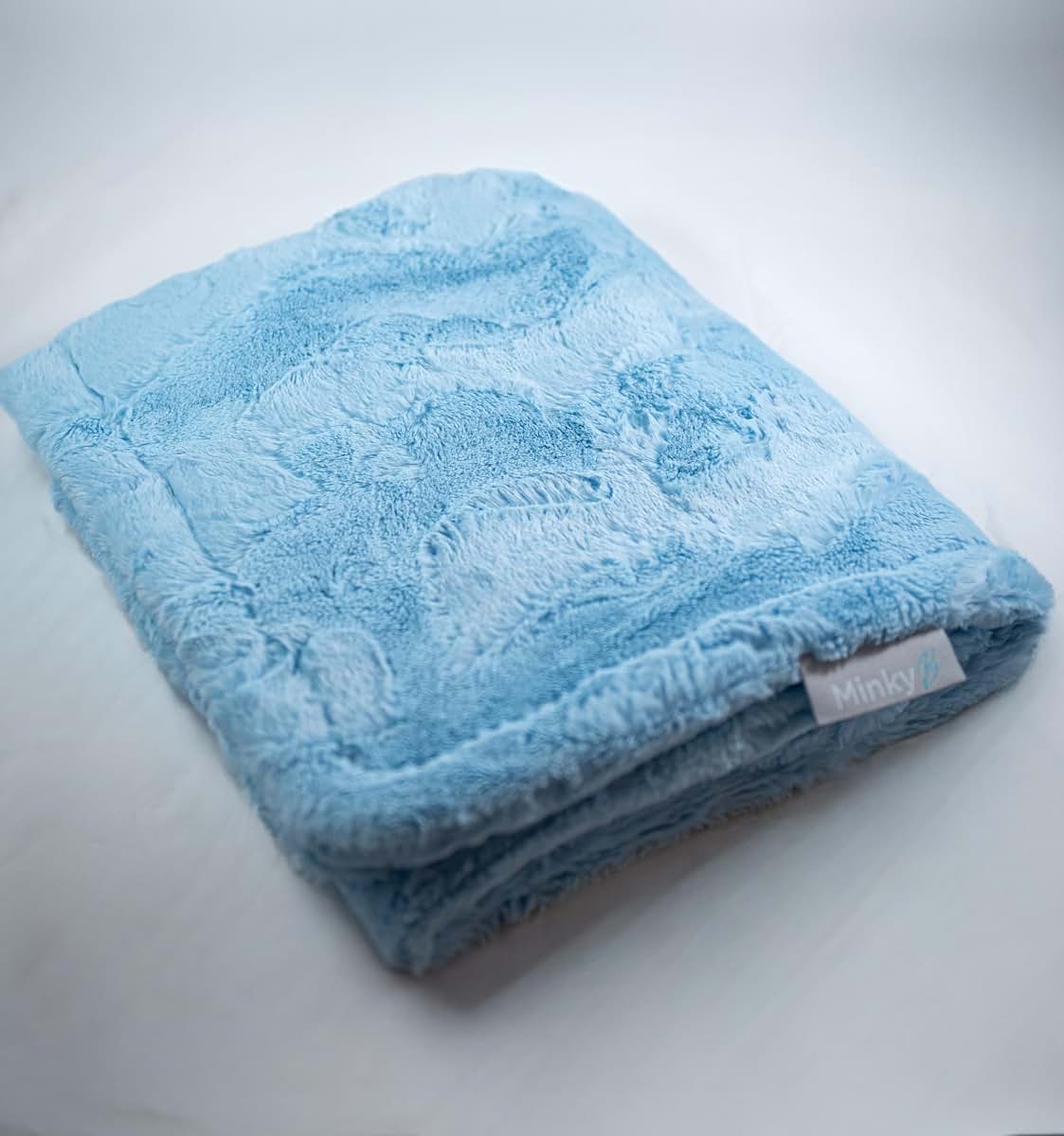 Minky B Minky Baby Blanket in Baby Blue