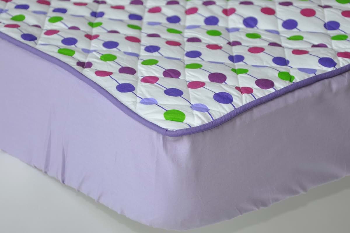 Bacati Botanical Purple Quilted Crib Fitted Sheet (photo 2)