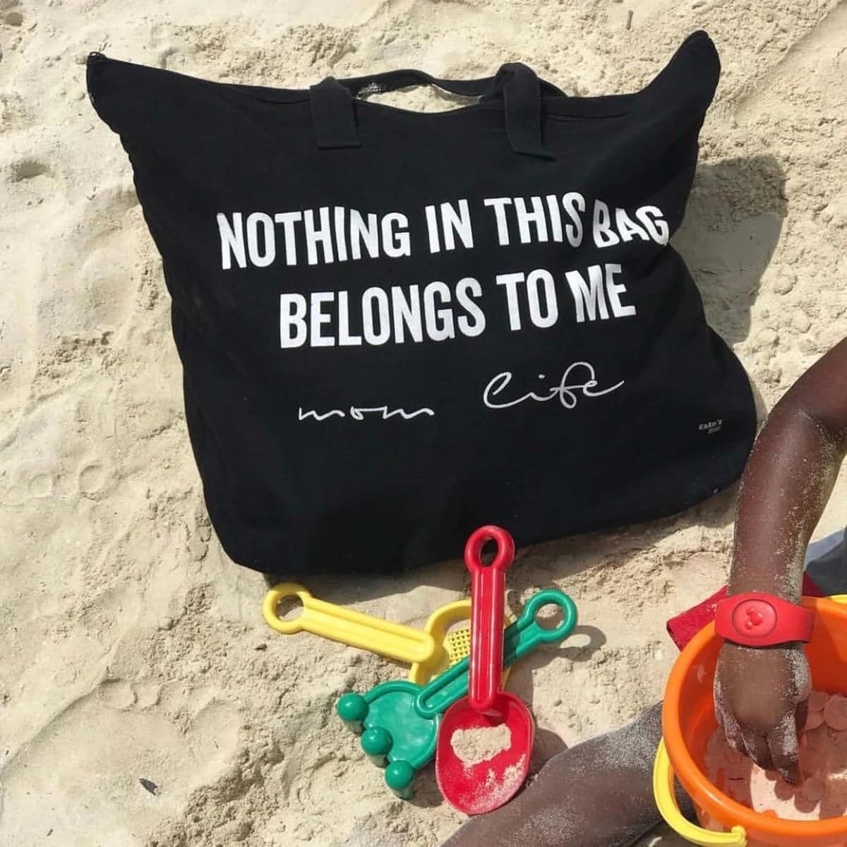 Kaan's Designs Mom Life Tote, Nothing In This Bag Belongs To Me| travel, baby, diaper bag (Black)