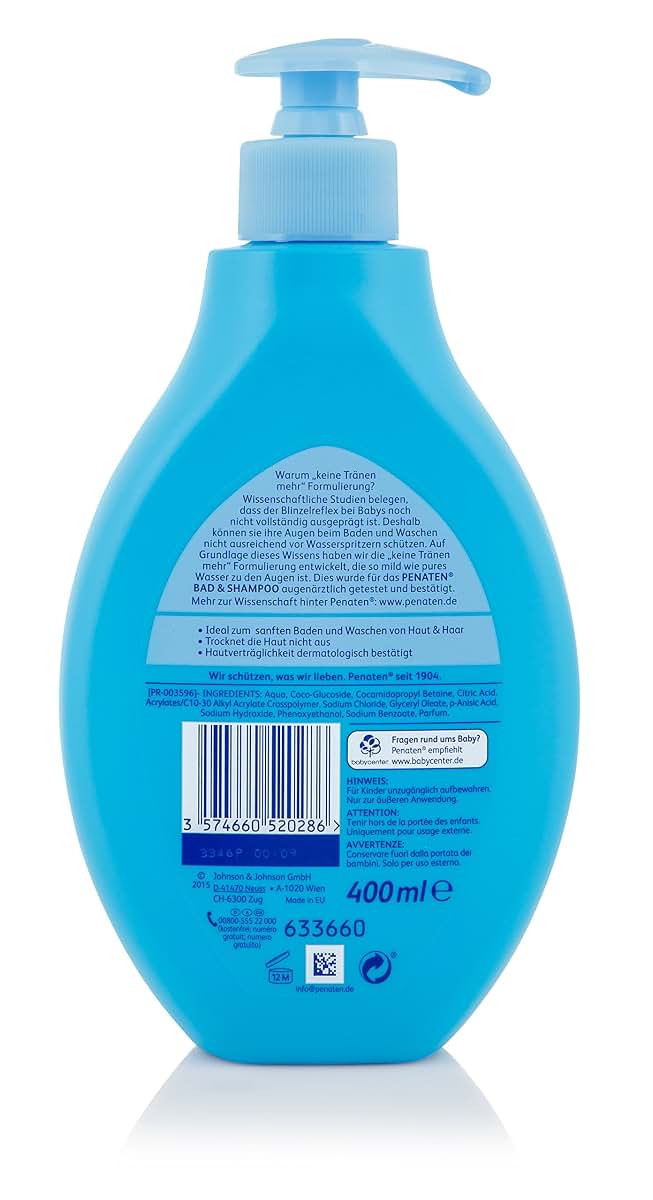 Penaten Head To Toe Body Bath And Shampoo 13.53 Fl Oz