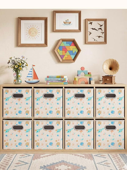 HUIHONGHOME 3 pack 11x11 Inch Cube Storage Bins books Fabric Boxes Classroom