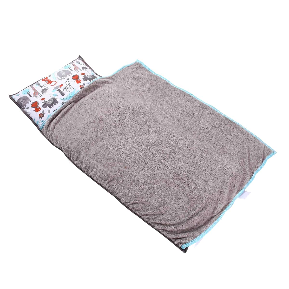 Bacati Toddler Nap Mat with Pillow and Blanket in Safari Jungle Animals