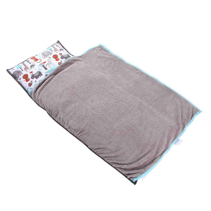 Bacati Toddler Nap Mat with Pillow and Blanket in Safari Jungle Animals