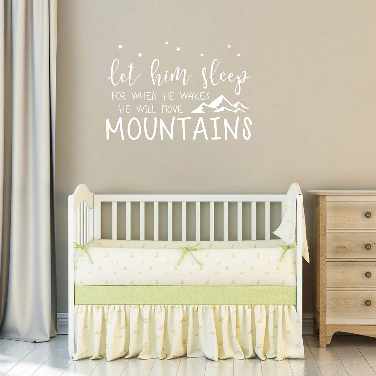 Wall Decal Kids Let Him Sleep Quote Vinyl Wall Sticker Small White
