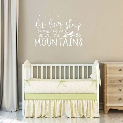 Wall Decal Kids Let Him Sleep Quote Vinyl Wall Sticker Small White