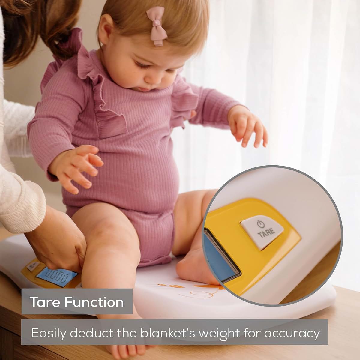 Beurer BY80 Digital Baby Scale, Weighs in Lbs/Ounces/Kg up to 44 lbs, Hold and Tare Functions