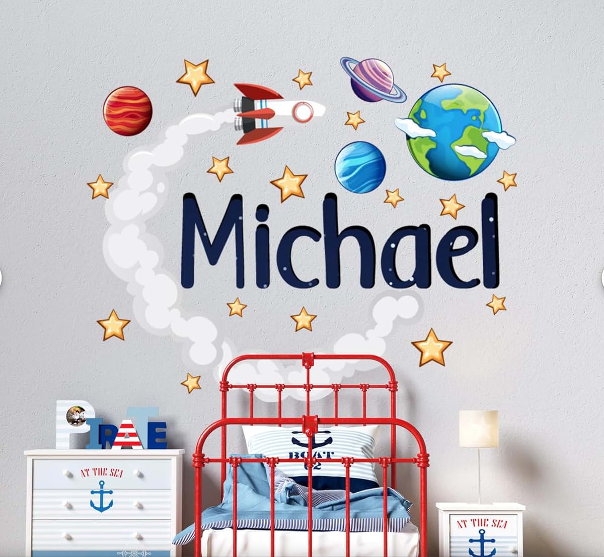 The Colors Crafter Personalized Space Name Wall Decal