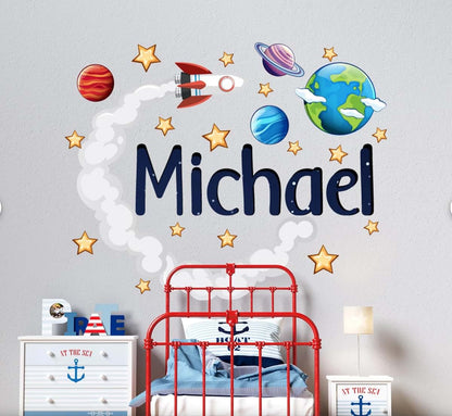 The Colors Crafter Personalized Space Name Wall Decal