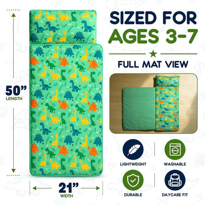Toddler Nap Mat Set with Pillow and Blanket for Daycare Use