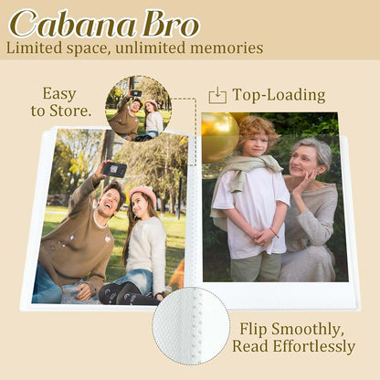Cabana Bro Baby Photo Album 4x6 Inch Elephant Keepsake with 18 Pockets for 36 Pictures