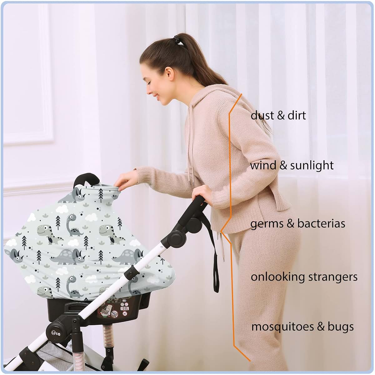 Car Seat Covers for Babies - Multi-use Canopy Shield