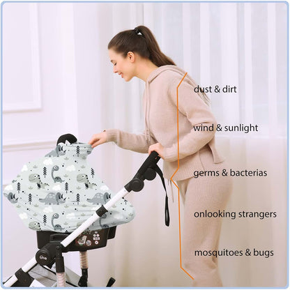 Car Seat Covers for Babies - Multi-use Canopy Shield