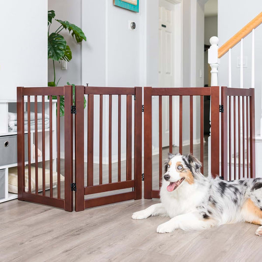 Primetime Petz 360 Configurable Dog Gate With Door Walnut