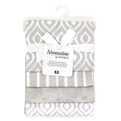 Necessities By Tendertyme Watercolor Receiving Blankets, Pack Of 4, Gray (photo 2)