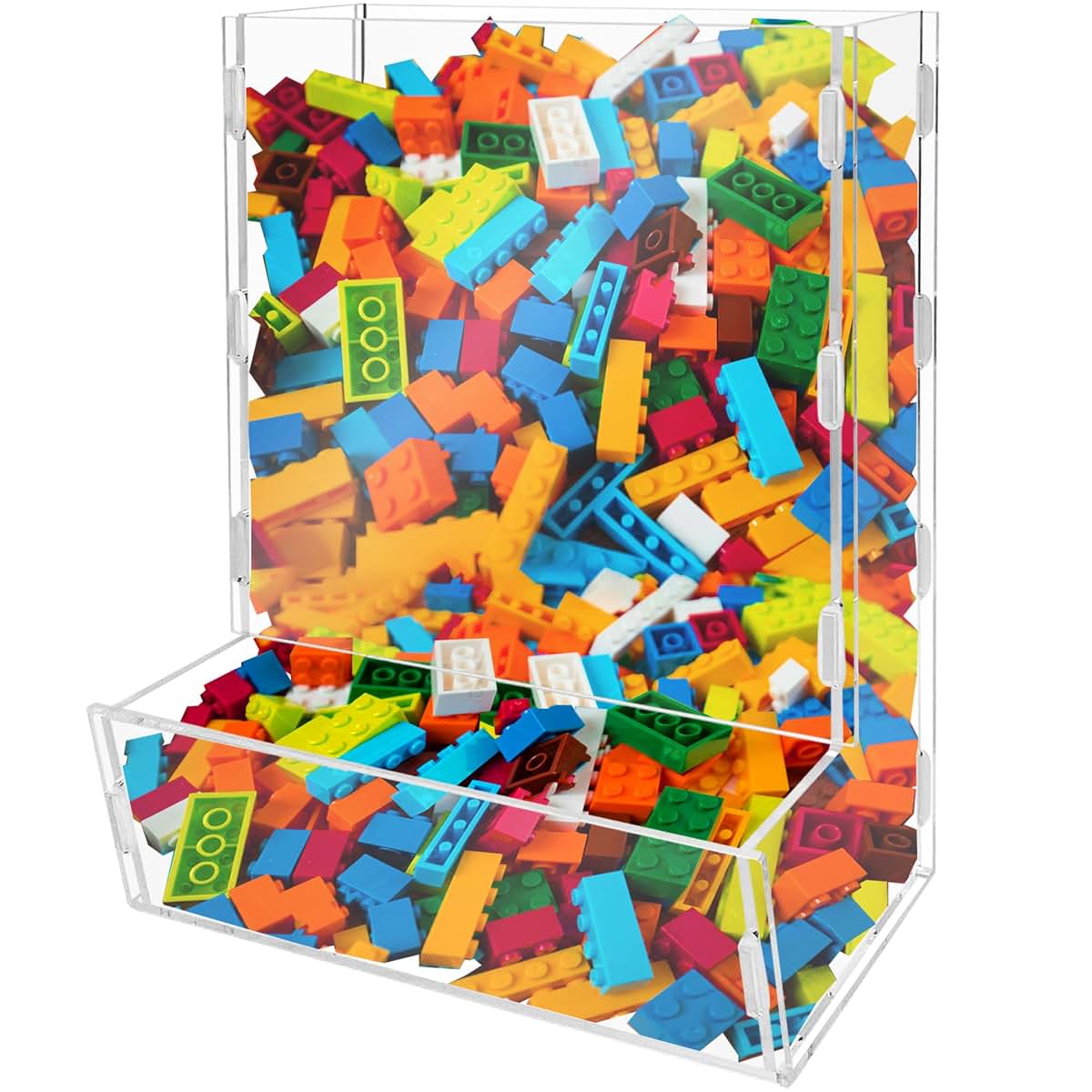 Montex Acrylic Wall Toy Dispenser, Acrylic Wall Storage, (Single Compartment) Hanging Organizer and Storage Bin for