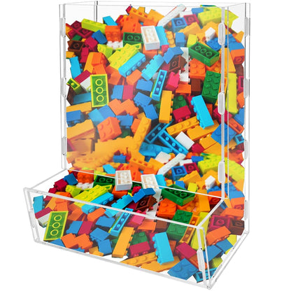 Montex Acrylic Wall Toy Dispenser, Acrylic Wall Storage, (Single Compartment) Hanging Organizer and Storage Bin for