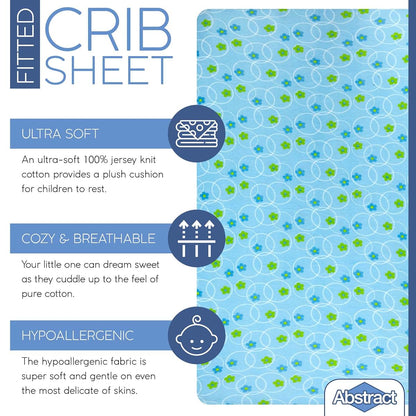 Abstract Jersey Cotton Knit Cradle Sheets - Ultra Soft Cradle Sheets Fitted 18" x 36" for Boys Girls Baby - Universal