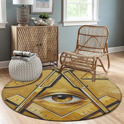 MZERSE Classic Round Flannel Rug Non Slip Floor Protector, 36 in (photo 3)