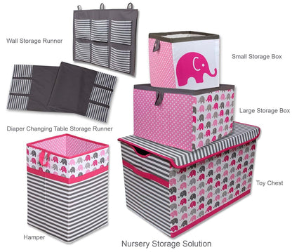 Bacati Collapsible Storage Hamper, Elephants, One Size 18 x 13 x 13 inches (photo 3)