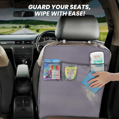 EcoNour Car Kick Mats Back Seat Protector For Kids And Pets, 2-Pack, Gray