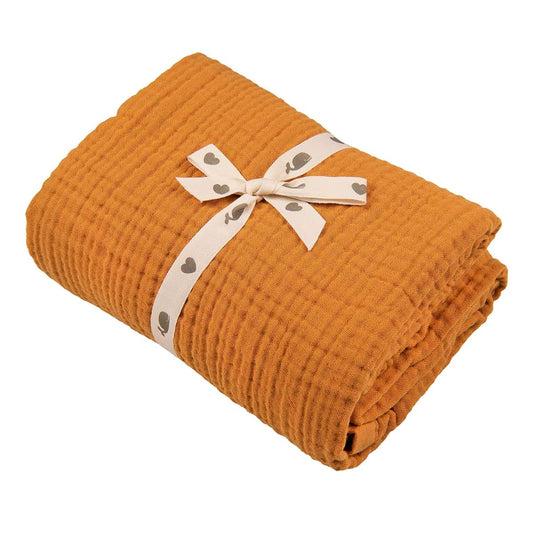 Migaloo Muslin Swaddle Blanket, Tangerine 4-Layer Cotton