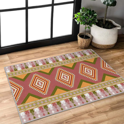 Dyausi Geometric 2x4 Area Rug - Striped Pastel Rectangular Carpet (photo 3)