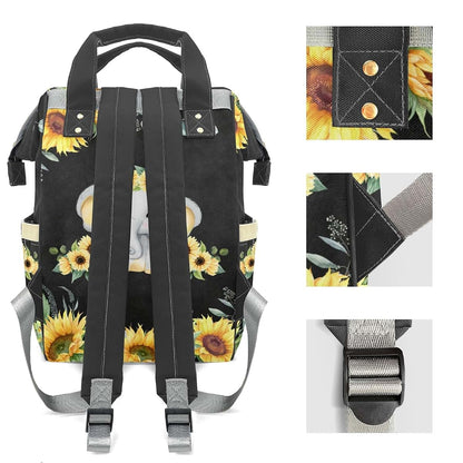 LiSoAkWE Sunflower Elephant Girl Personalized Large Capacity Diaper Bags,Custom Name Backpack Casual Daypack Bag Nappy (photo 4)