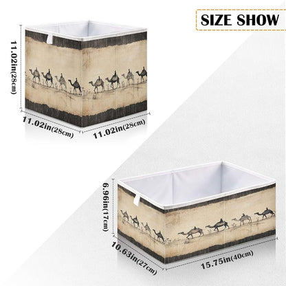 Fugidog Desert Camels Collapsible Fabric Storage Cube Bin