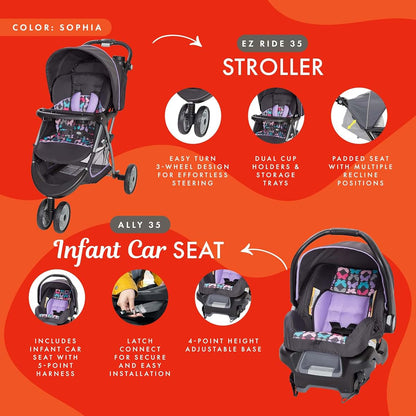 Baby Trend EZ Ride 35 Travel System Stroller and Infant Car Seat